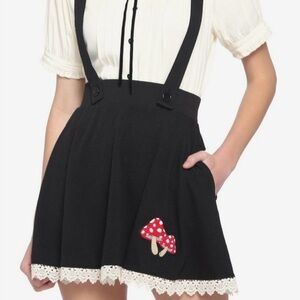 Black skirt with suspenders